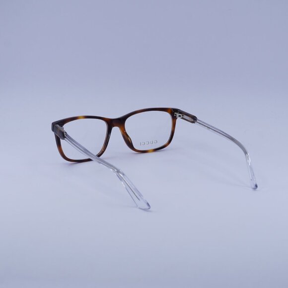 Gucci GG0490O 003 Eyeglasses Havana/Transparent 53mm Rectangle Frame - Picture 10 of 11